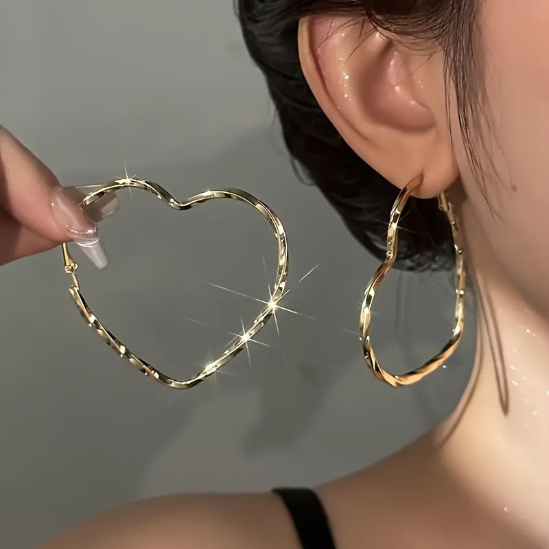 Heart Vintage Metal Earrings Female Accessories