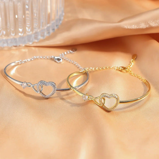 Chain Hollowed Heart Shape Bracelet Elegant High-Grade Design Female