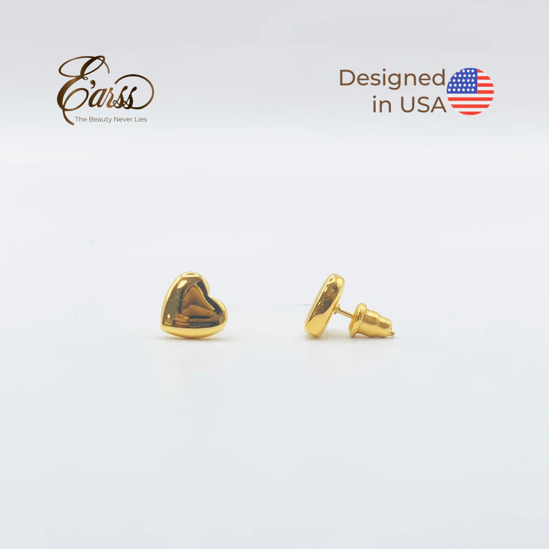 Heart Gold Stud | Stainless Steel | 18K Gold Plated