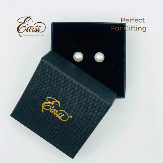 10 mm White Pearl With Post Earring | Stainless Steel | Gold Plated