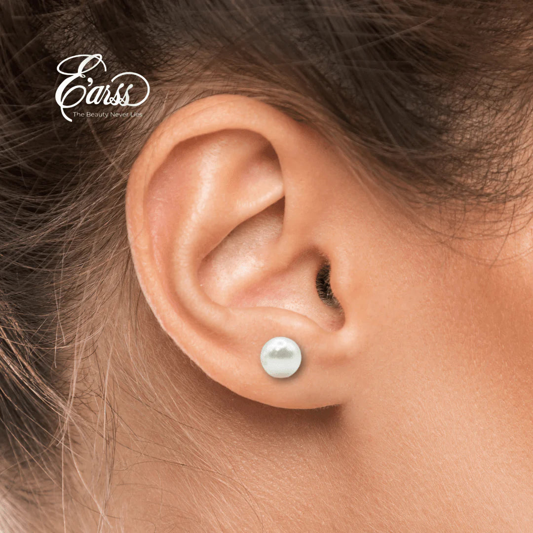 10 mm White Pearl With Post Earring | Stainless Steel | Gold Plated